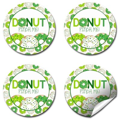 Donut Pinch Me St. Patrick's Day Party Favor Stickers - image6